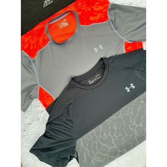 Men’s SZ L 4 PC Dri-FIT Under Armour -Nike Adidas Short Sleeve Shirts - Picture 7 of 10